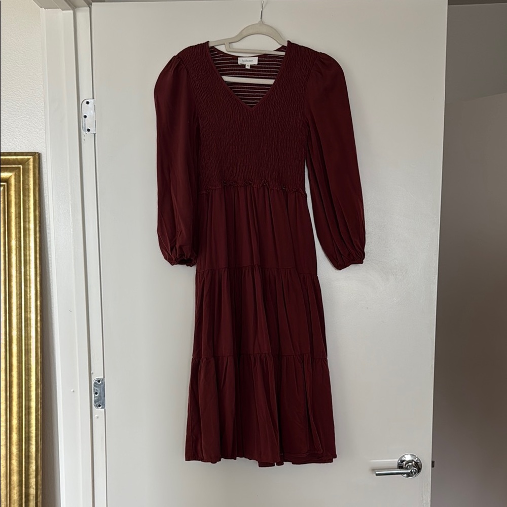 Boheme Red Bishop Sleeve Sundress for Work